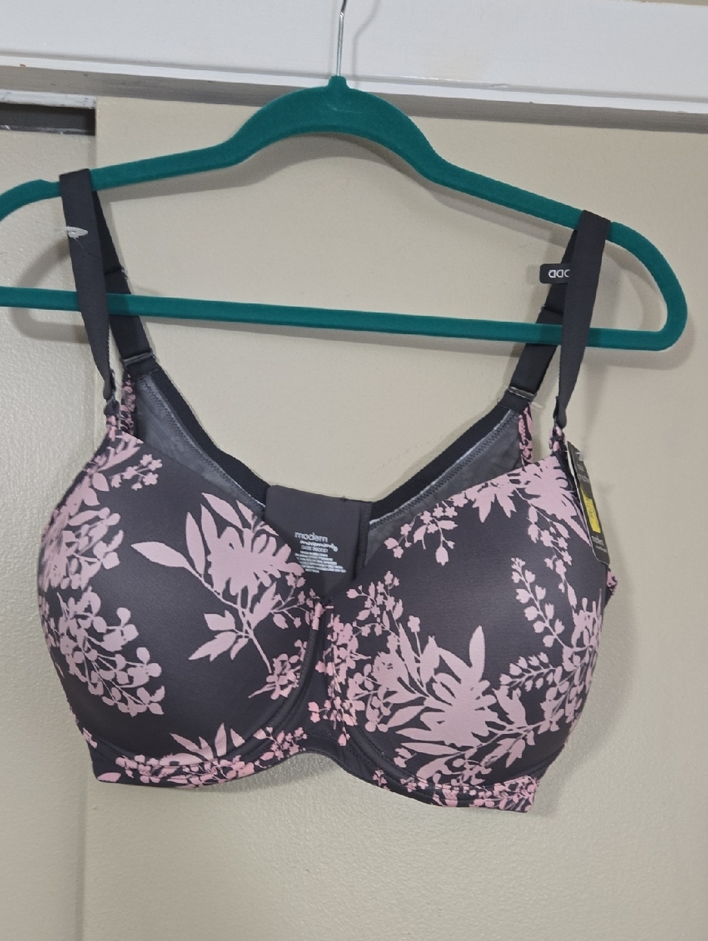 Modern Movement Pink Floral Back Smoother Underwire Bra Size 36DDD NWT